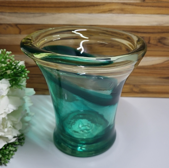 Signed Art Glass Vase - Hand Blown Glass - Arte Vagas - Picture 4 of 7
